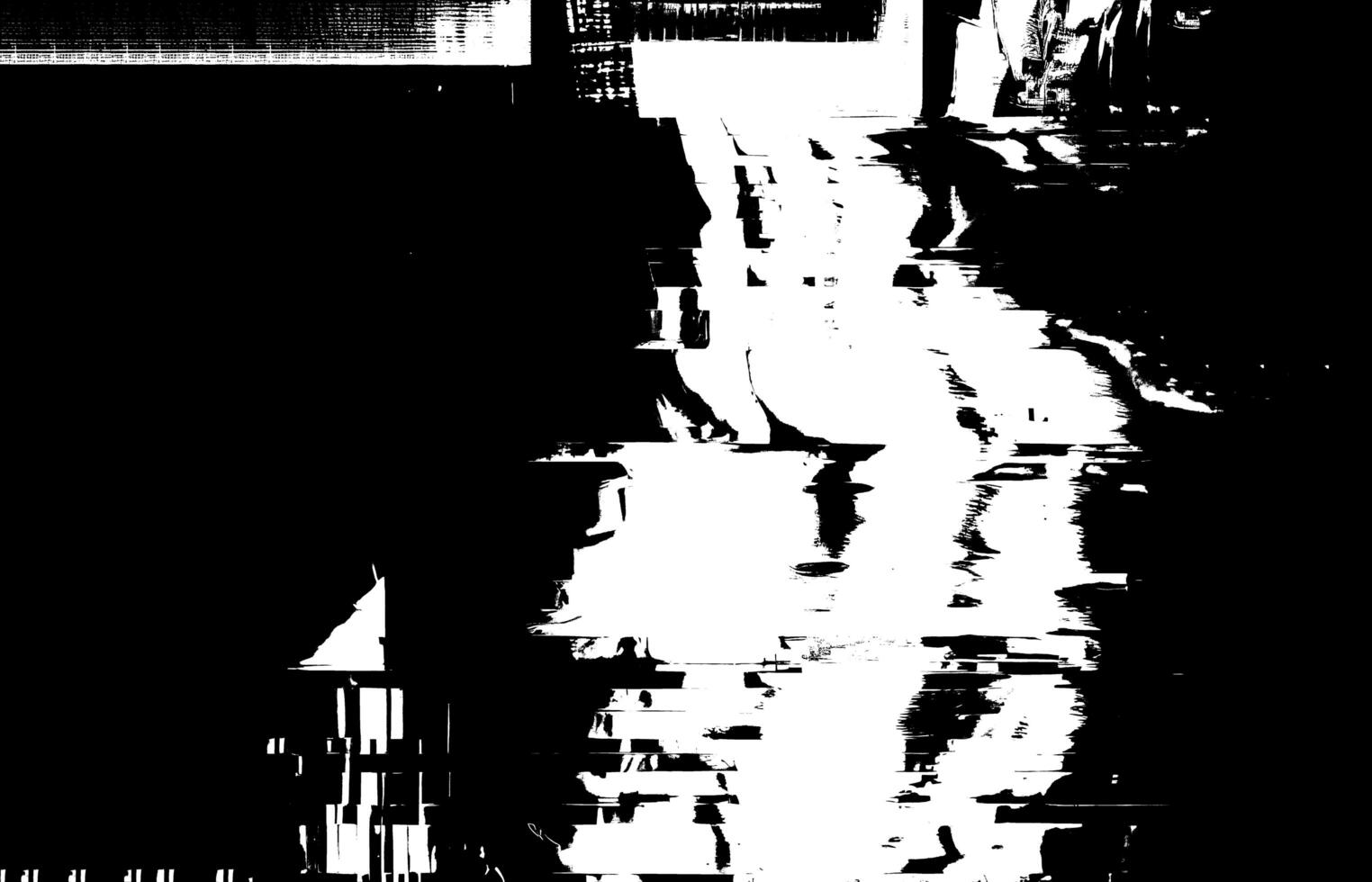 Broken Black and White Monochromatic Glitch Textures with a Distorted Grunge Aesthetic for Digital and Print Design photo