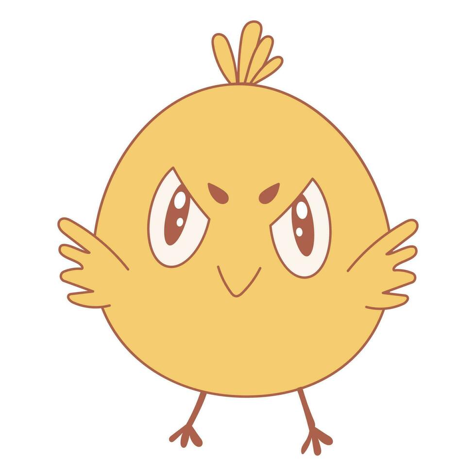 chick cute yellow dacha house vegetable garden vector