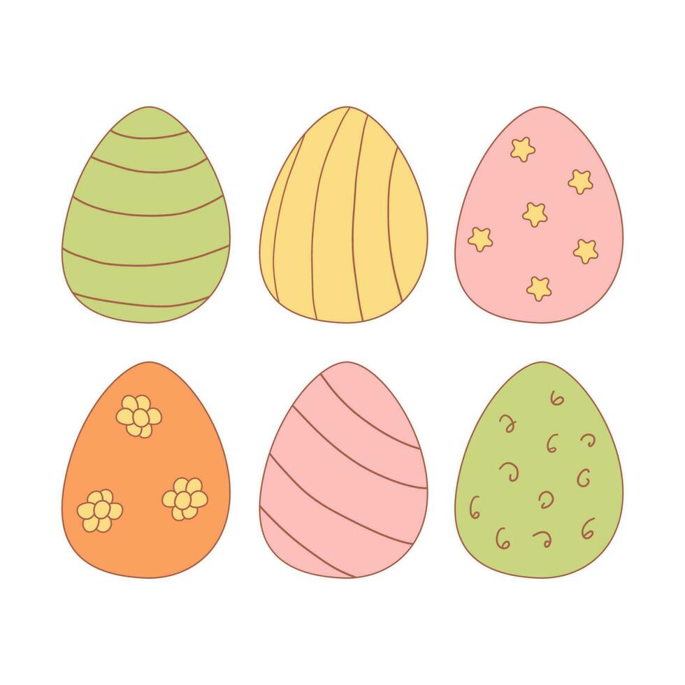easter eggs hunting holiday color set vector