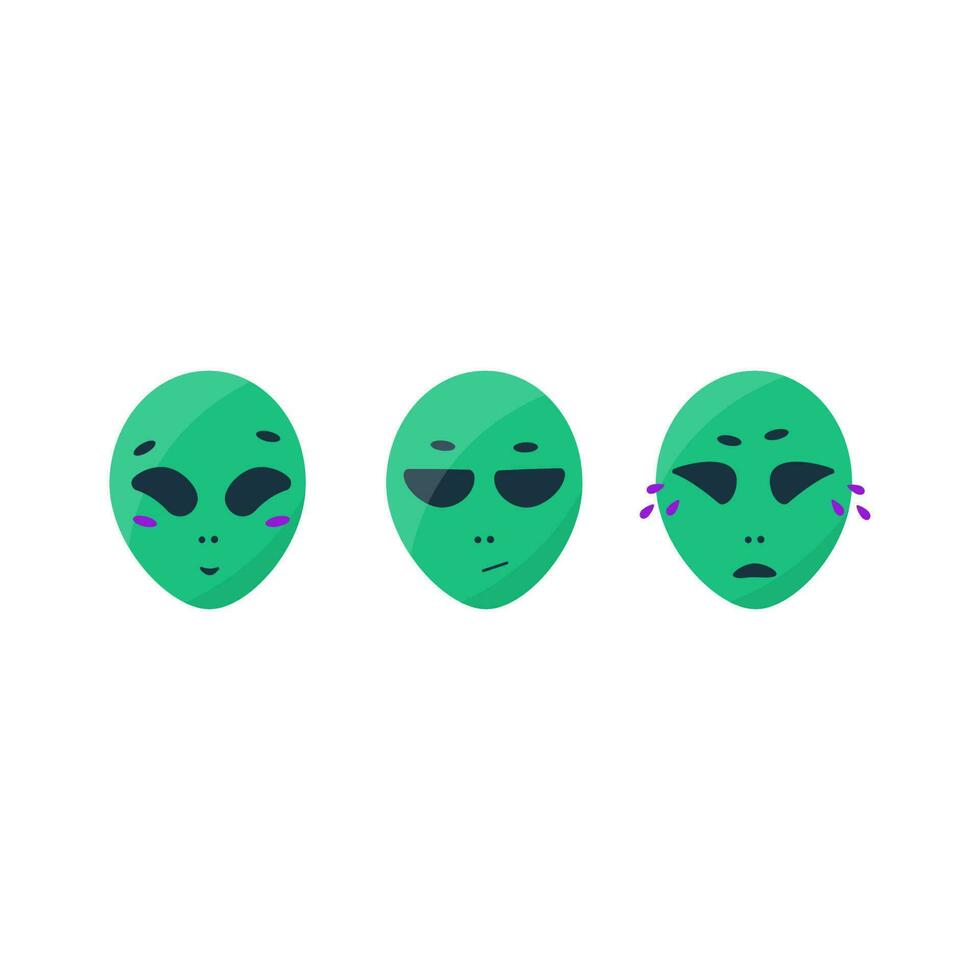 alien ufo cosmic emotions faces sadness joy vector