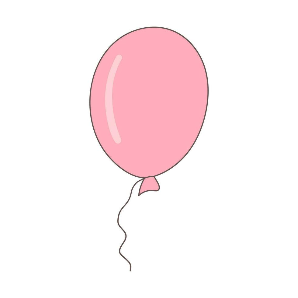 globo rosado San Valentín día celebracion cumpleaños elemento vector