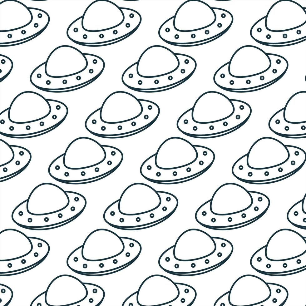 spaceship ufo alien color fly space pattern vector