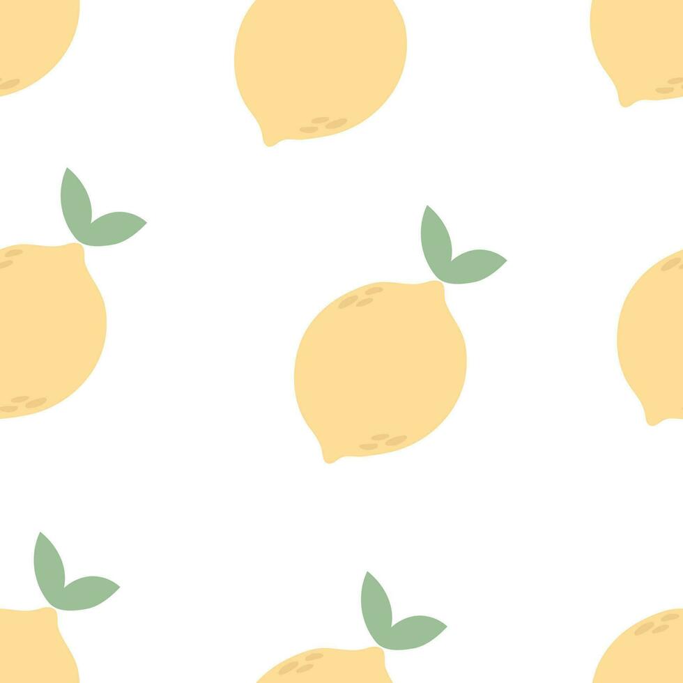 Seamless pattern with cartoon lemons. vector flat style. hand drawing. design for fabric, textile, print, wrapper