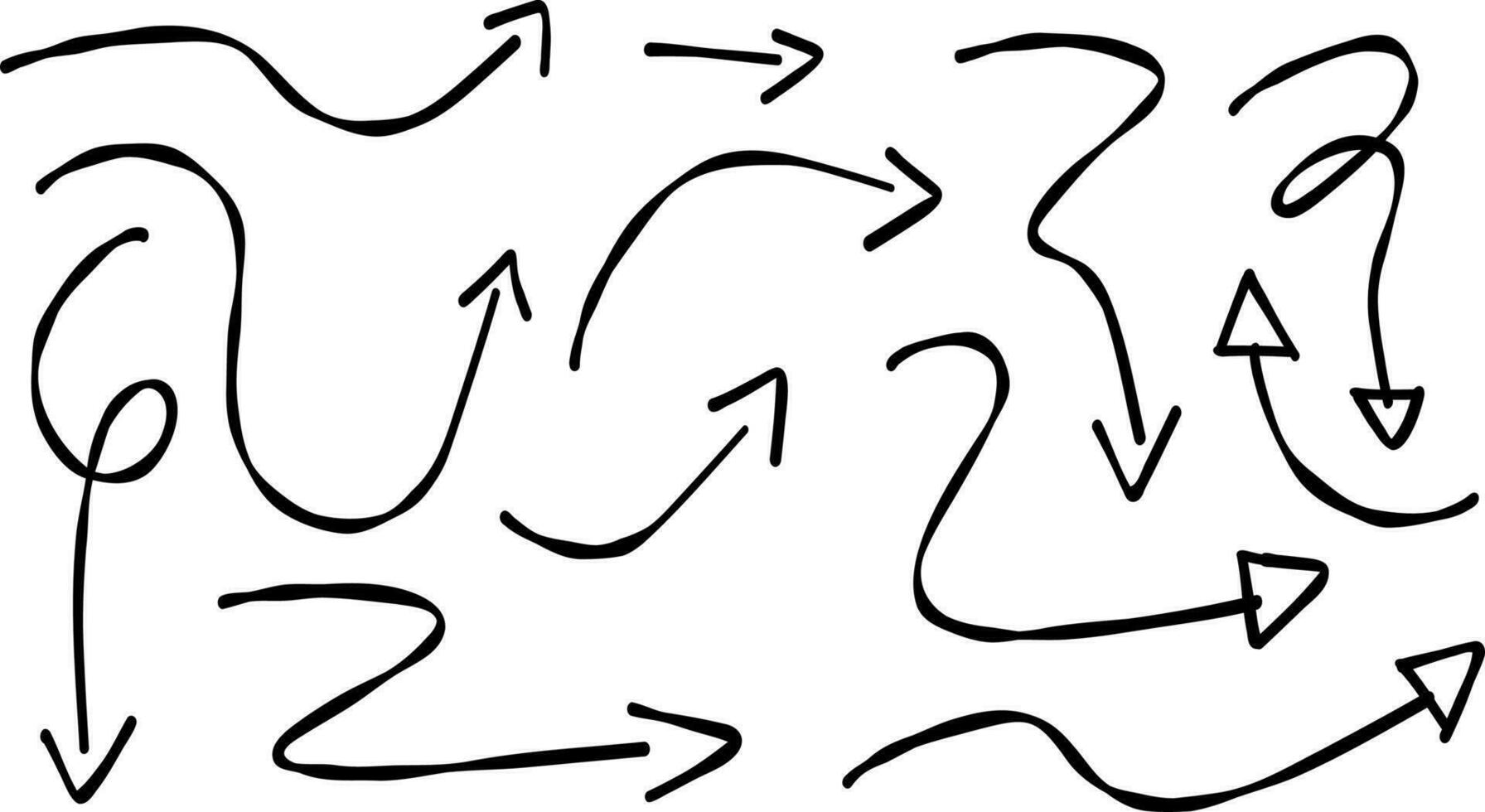 Hand drawn arrow doodle collection vector