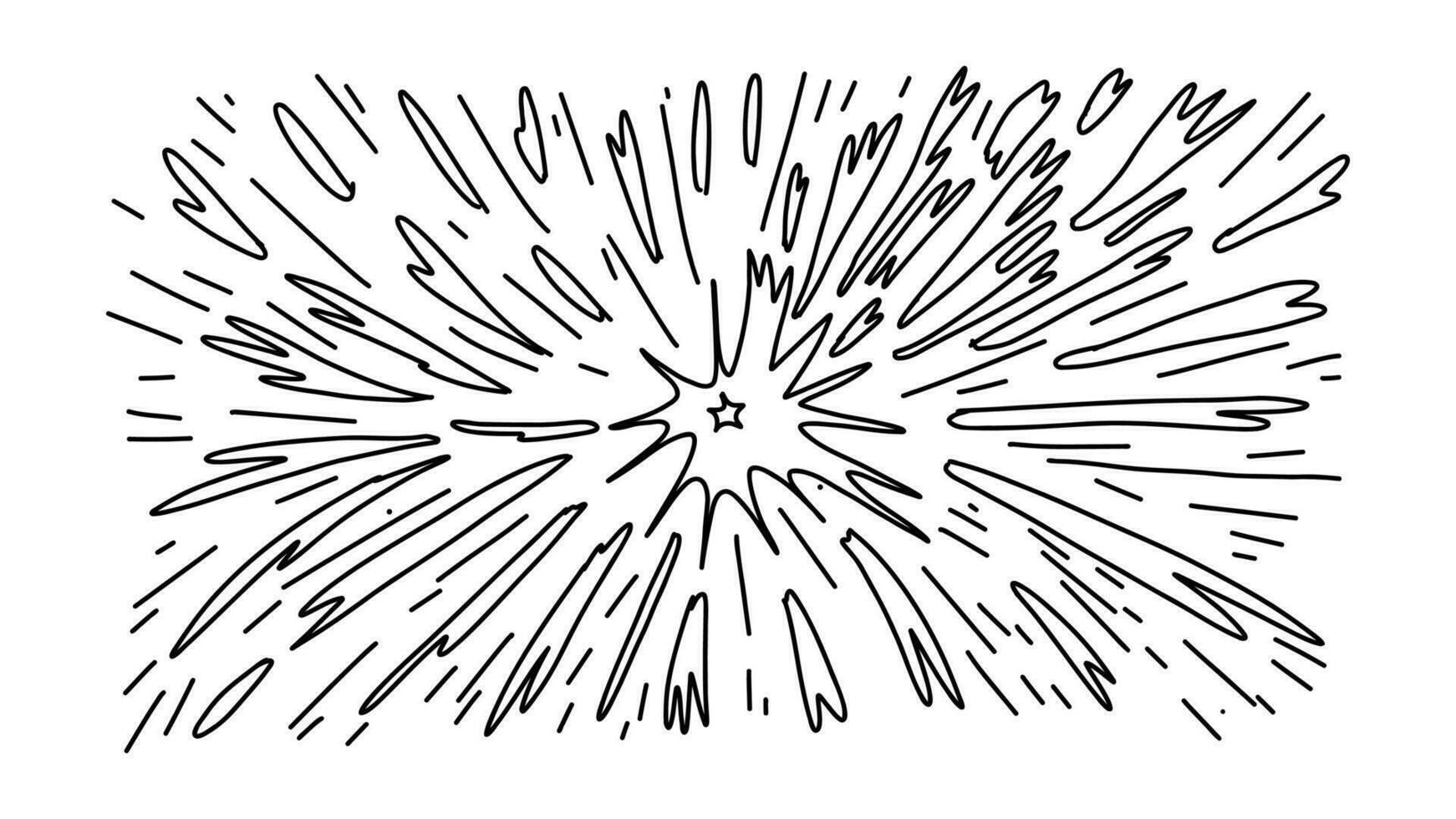 doodle hand drawn explosion comic style vector