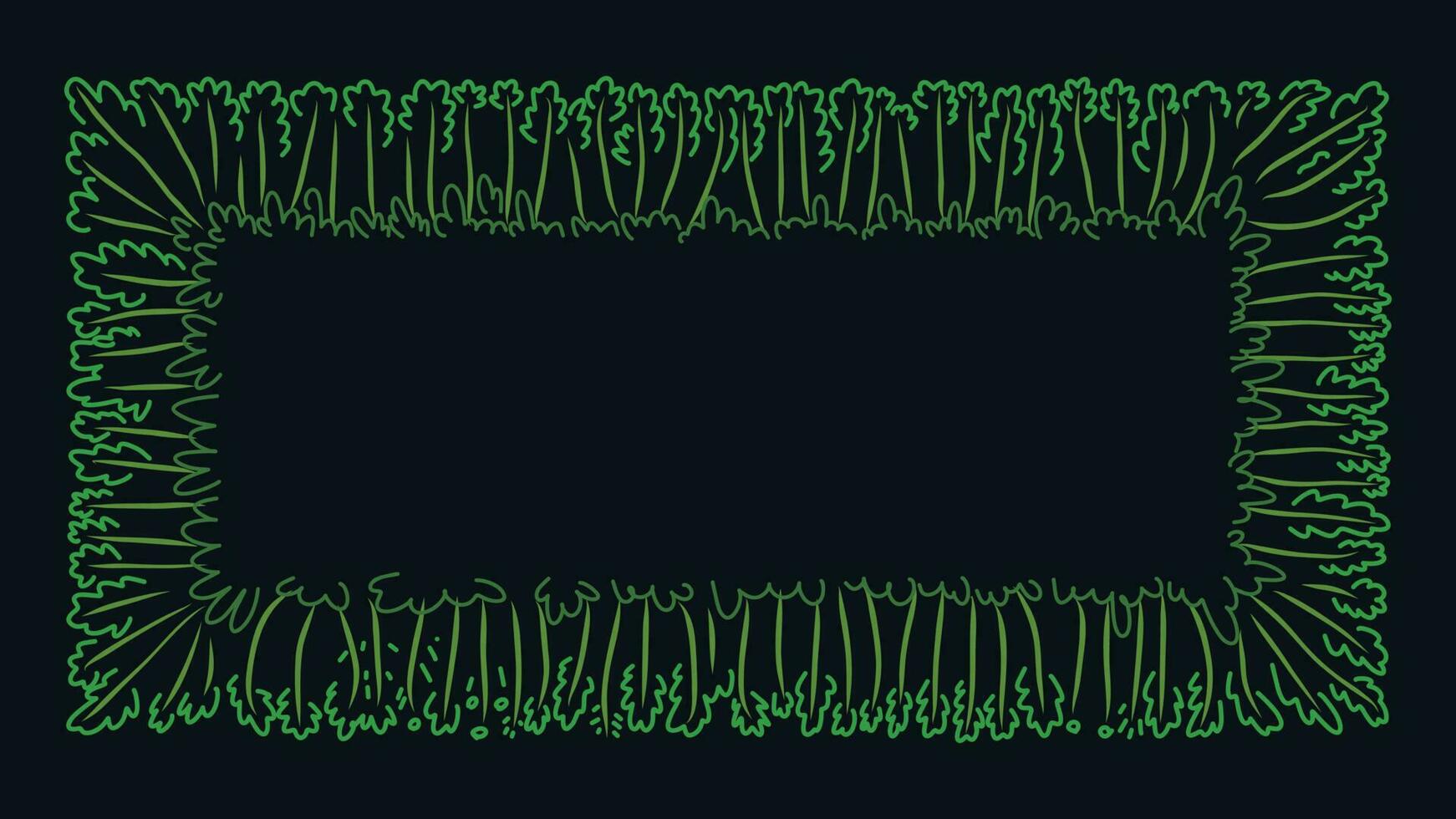 verde marco botánico garabatear mano dibujado vector