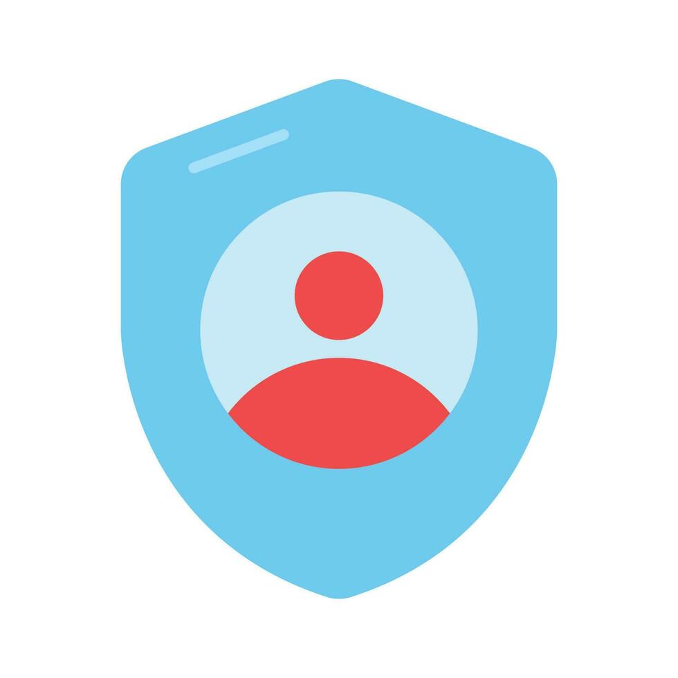 Person inside protection shield showing concept icon of user security, premium vector