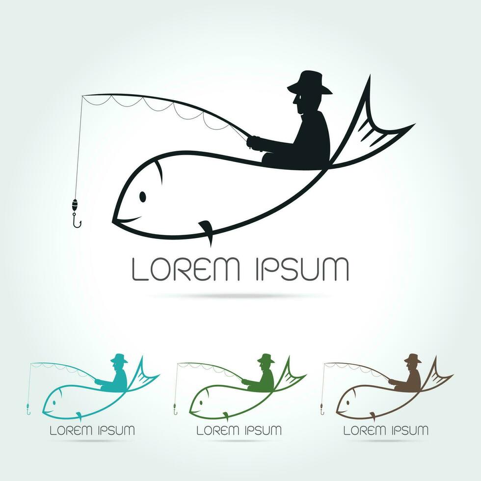 fishing vector logo design template