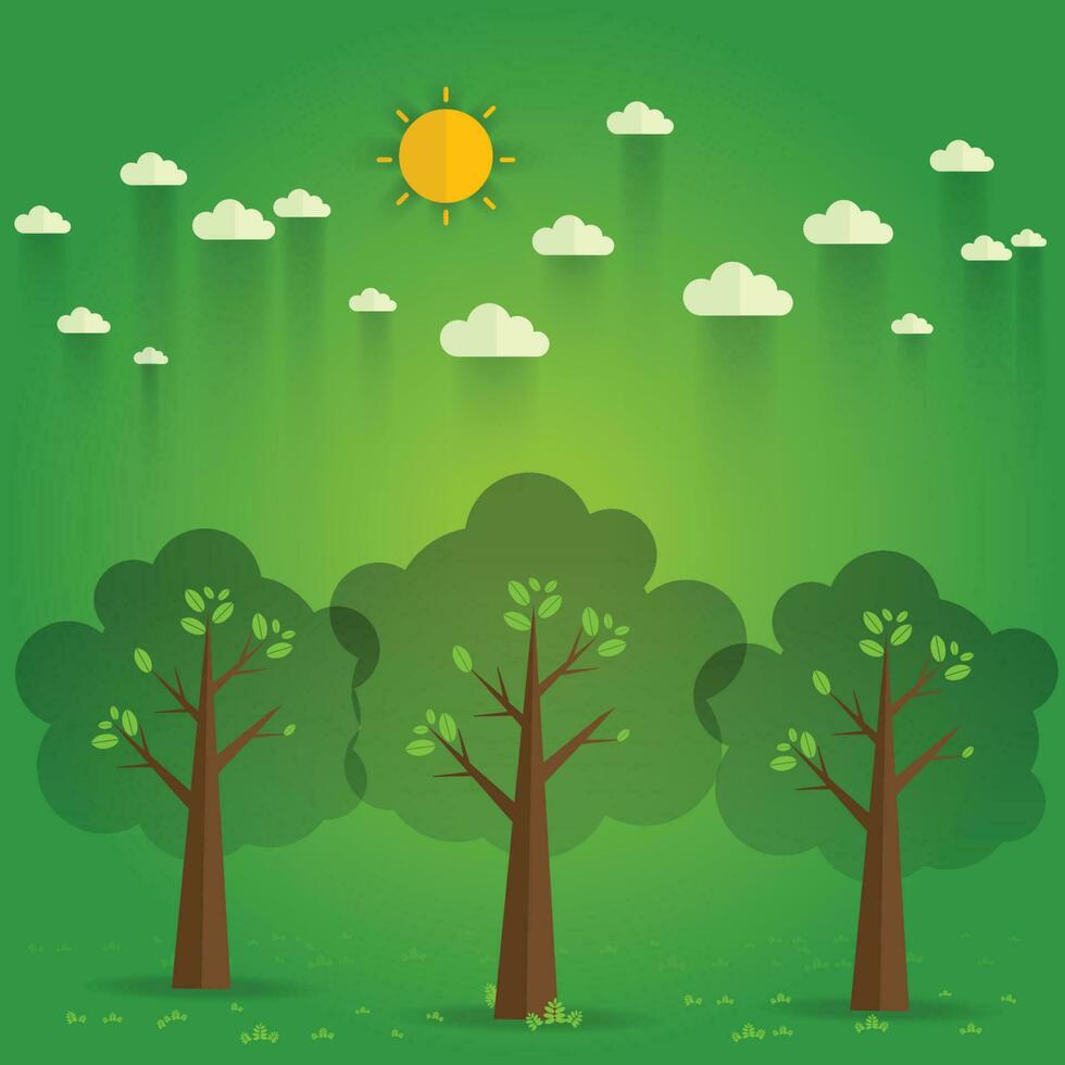 day park. natural landscape in the flat style.a beautiful park.Environmentally friendly natural landscape vector