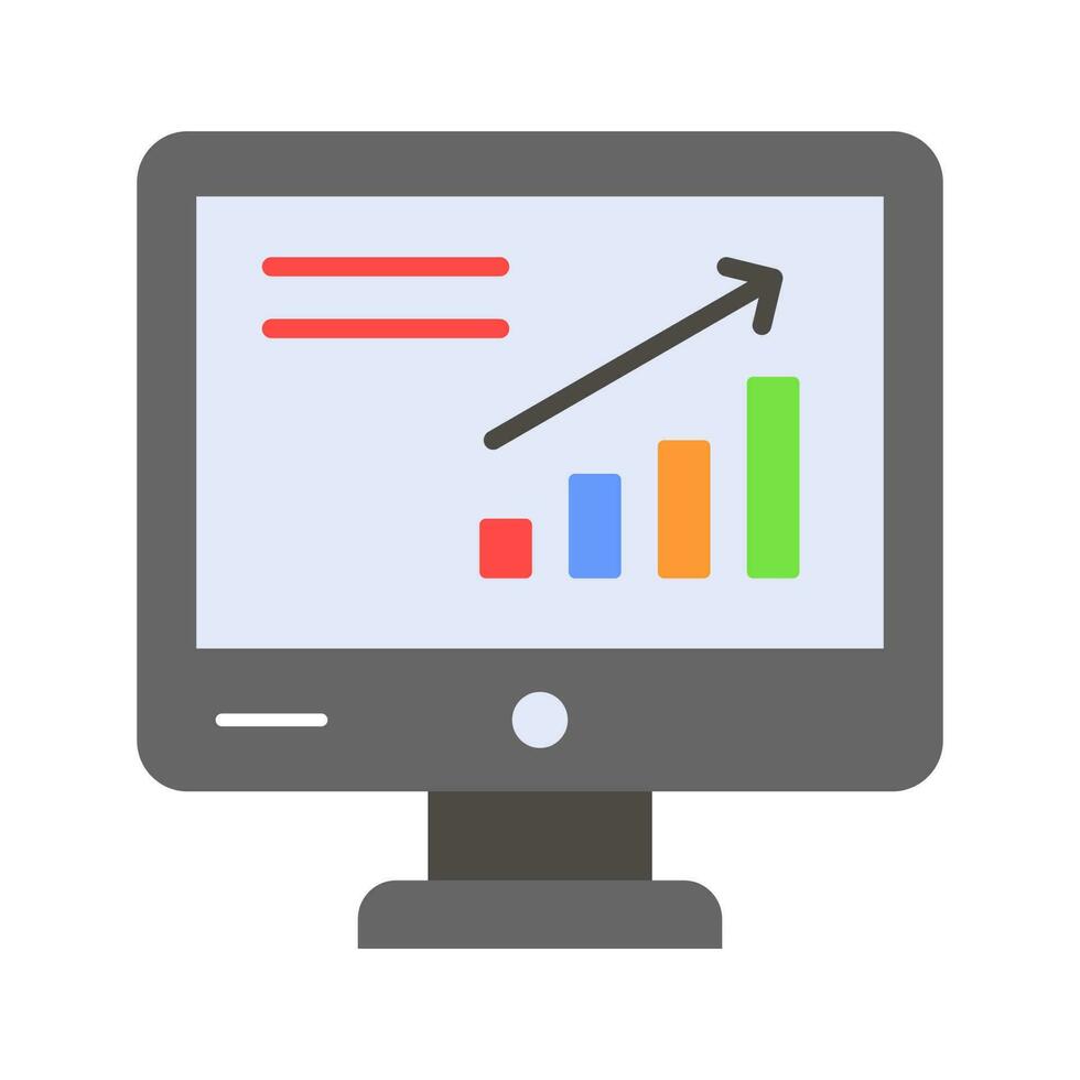 Data chart on lcd display showing vector of market analysis in modern style