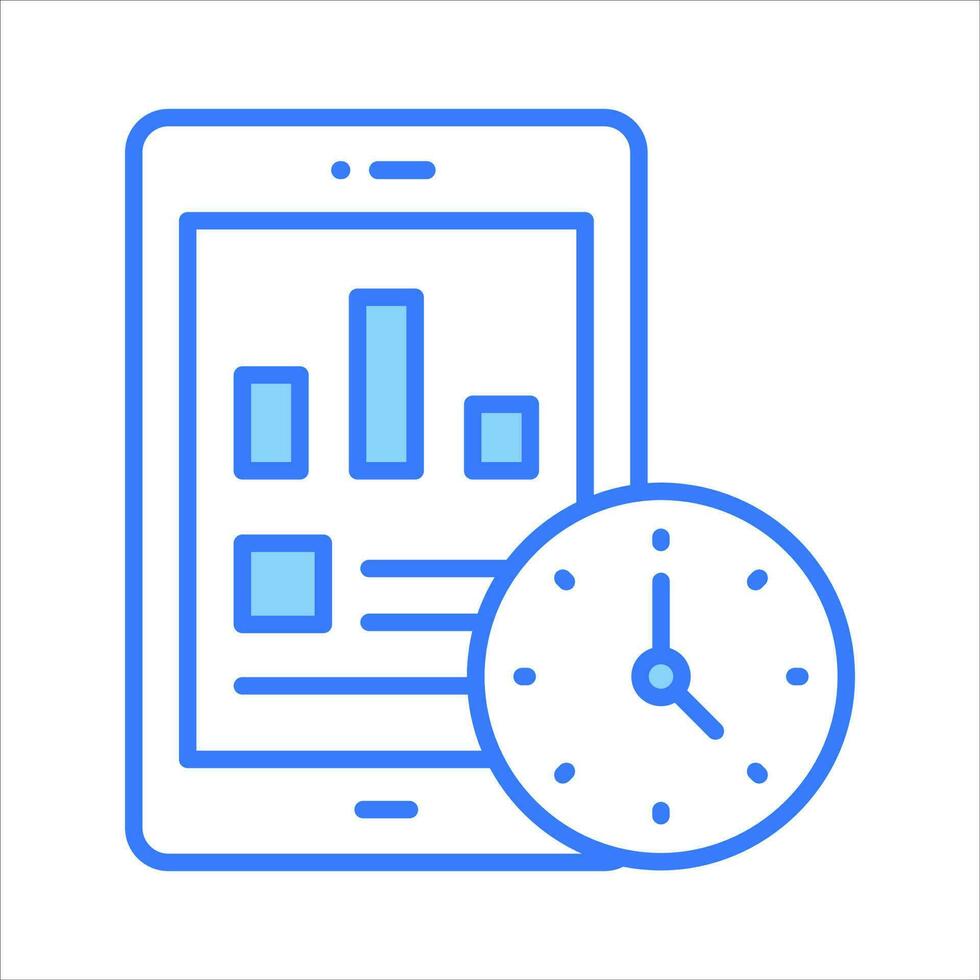 Mobile data management icon in modern style, easy to use icon vector