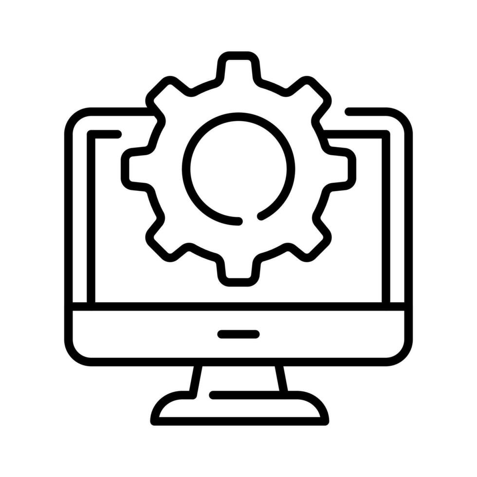 Computer setting vector design in trendy style, system configuration icon
