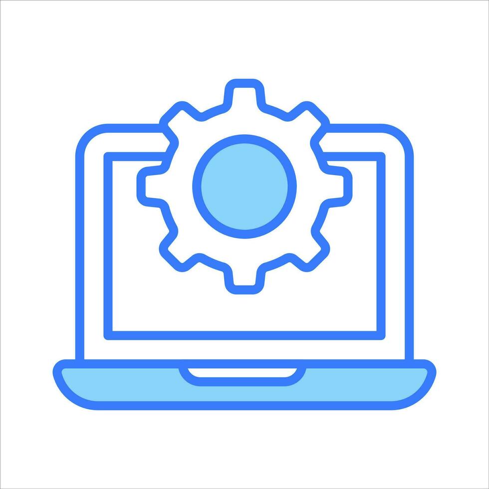 laptop setting vector design in trendy style, system configuration icon