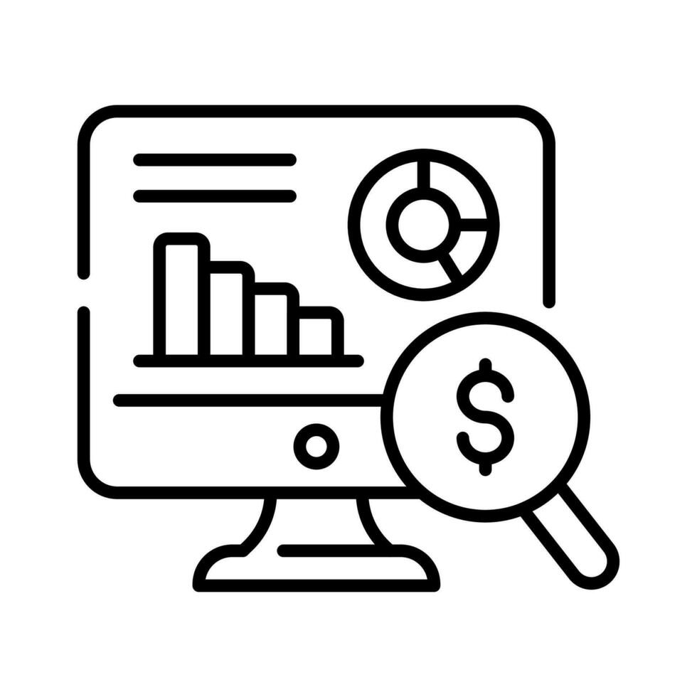 An amazing icon of financial audit in modern style isolated on white background vector