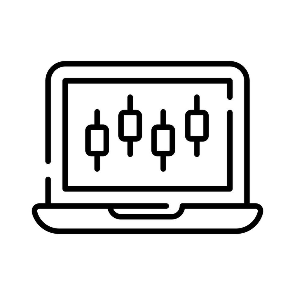 Carefully designed icon of laptop analysis in trendy style, laptop data analytics vector