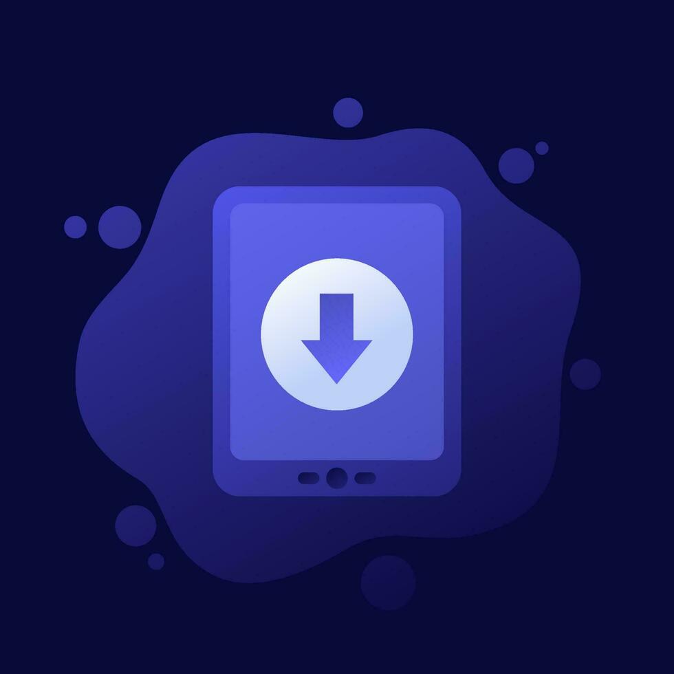 ebook reader, download a book to device, vector icon