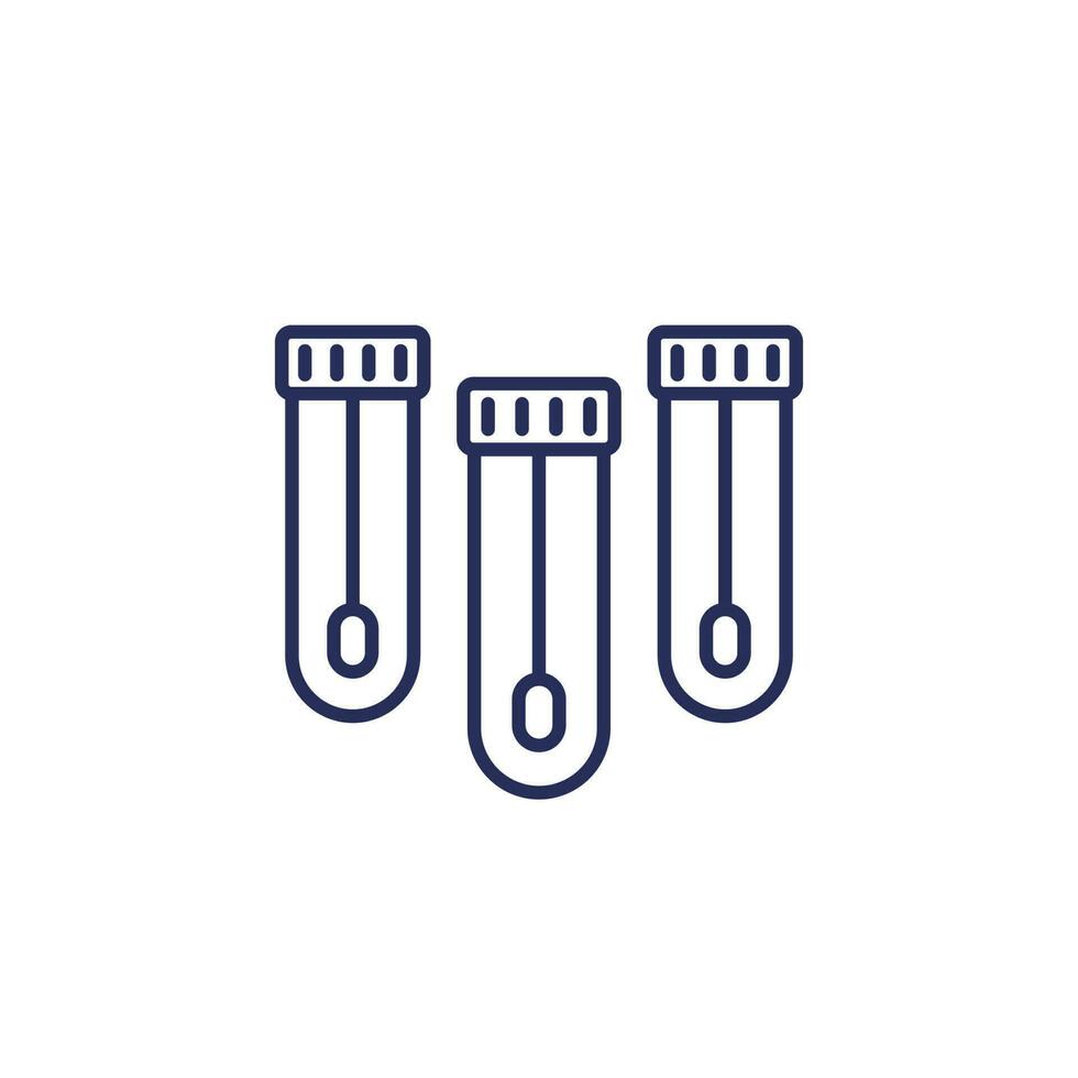 Nasal swab tests line icon, vector