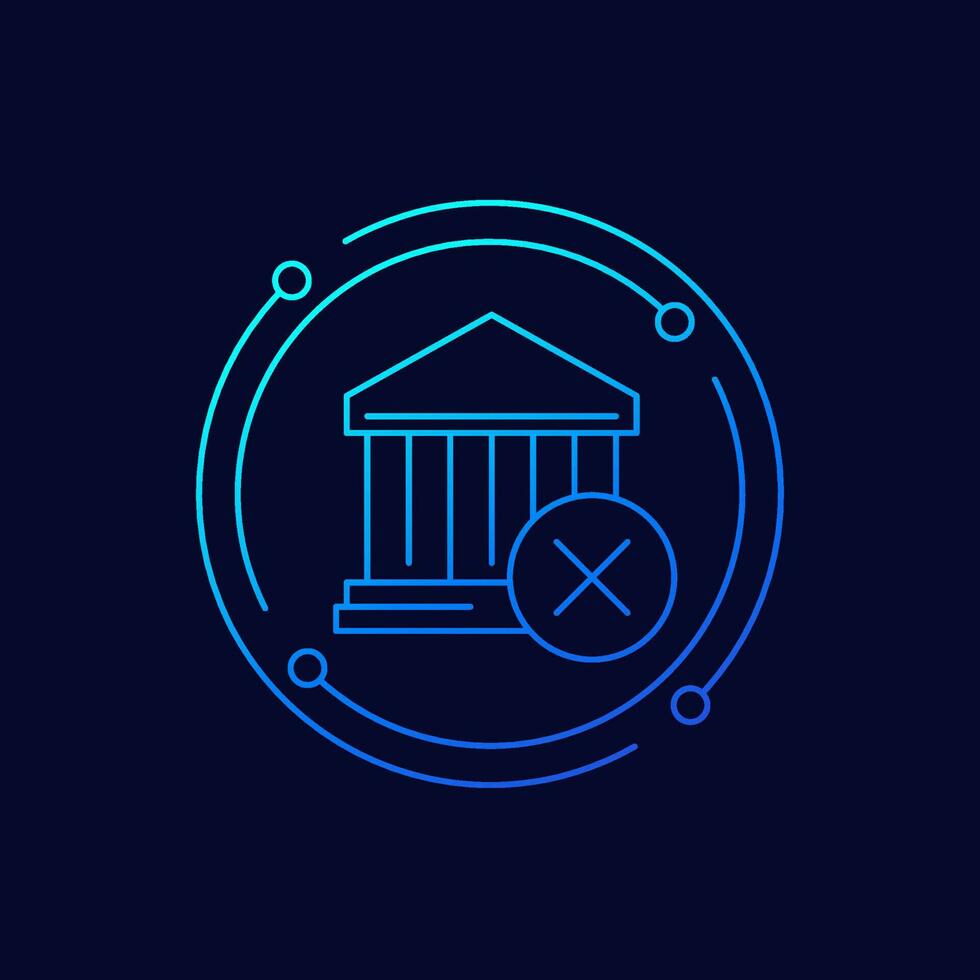 bank sanctions line vector icon