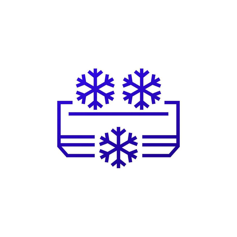 air conditioner, ac line icon on white vector