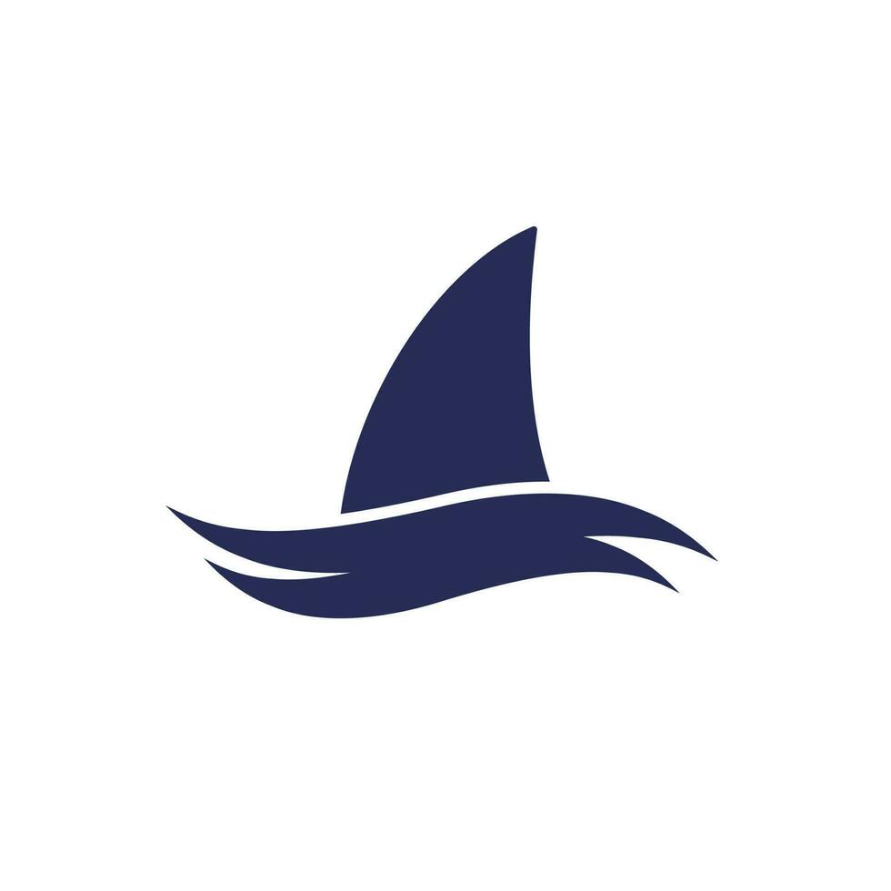 Shark fin icon on white vector