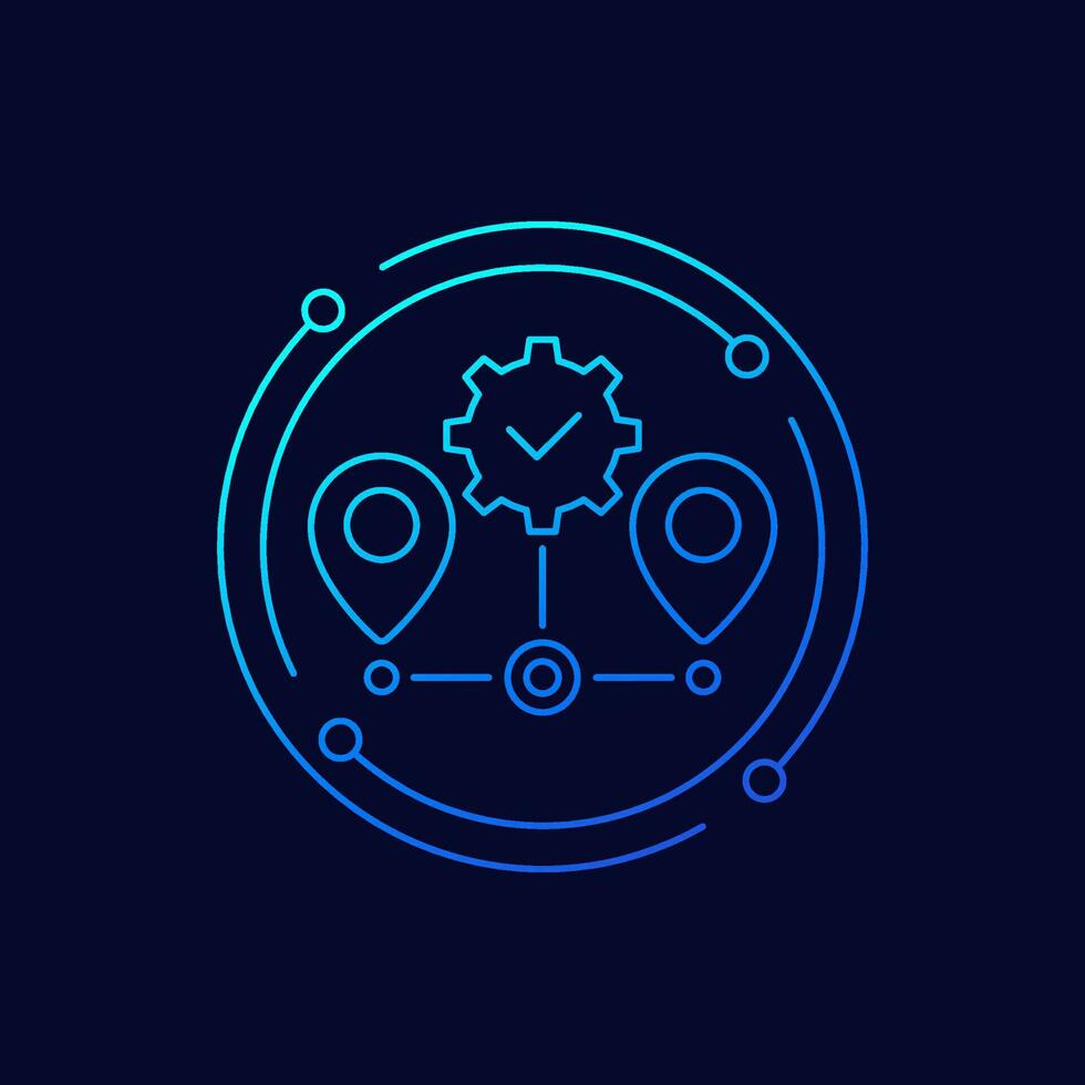 logistics optimization line icon for web vector