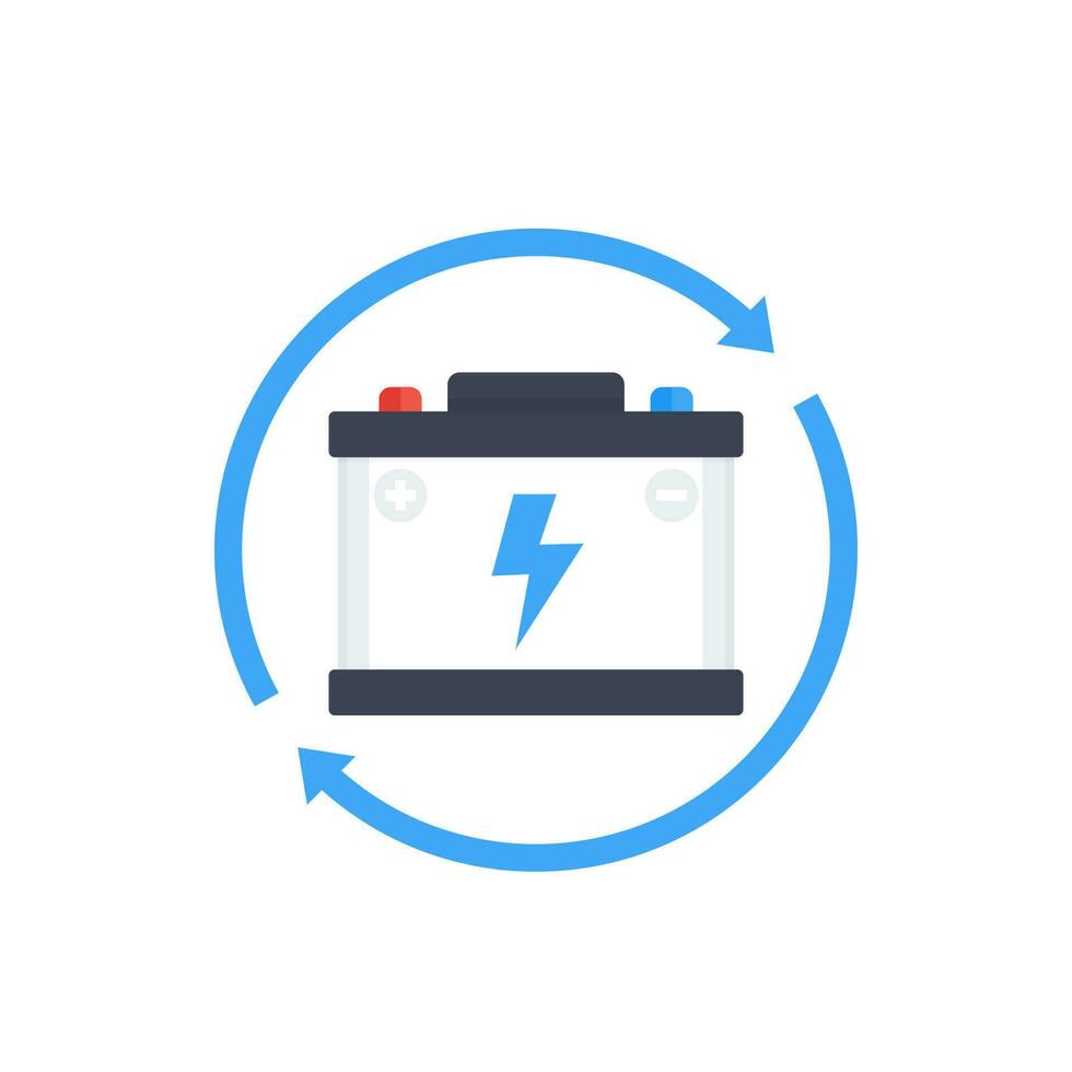 change car battery icon, flat vector