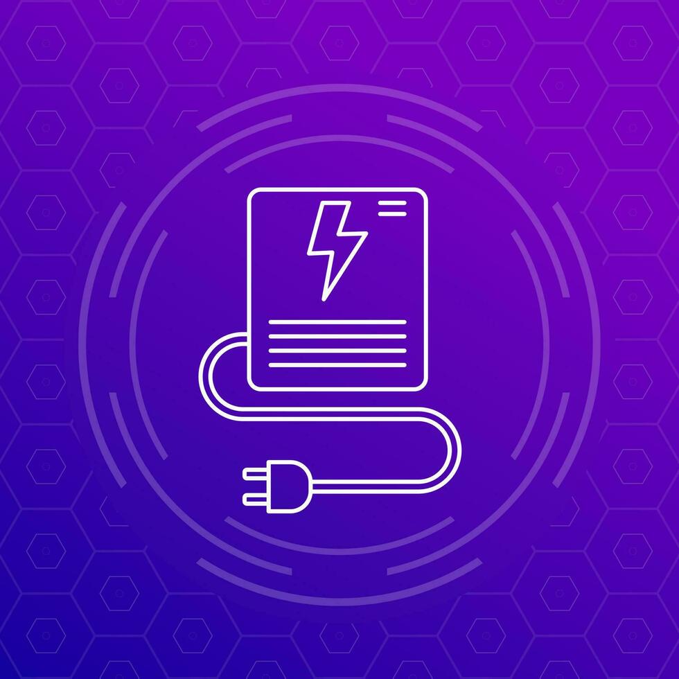 UPS, uninterruptible power supply line vector icon