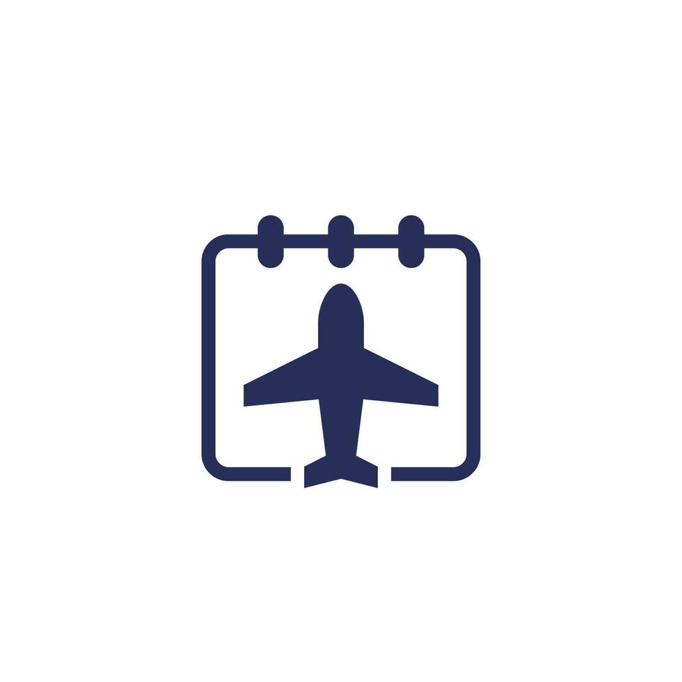 Flight calendar or schedule icon on white vector