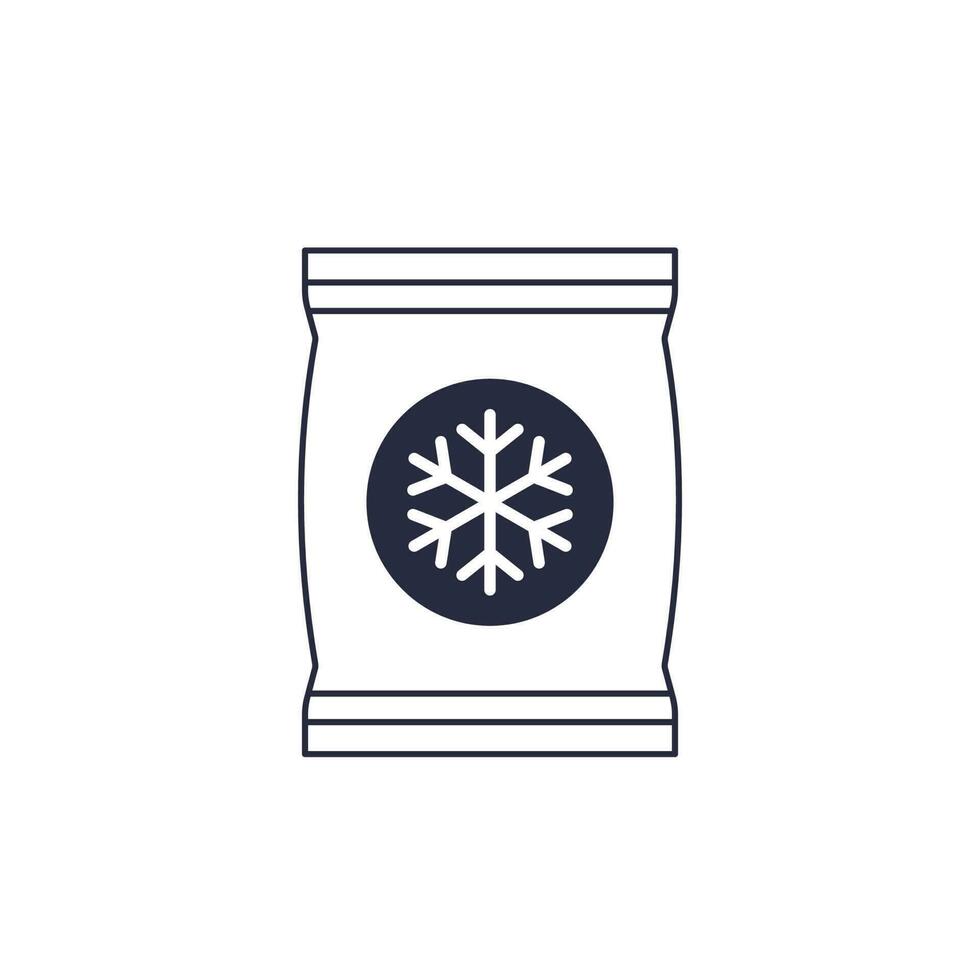 frozen bag icon, vector art