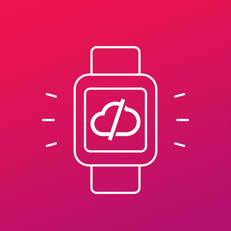 disconnect from server or cloud vector icon with smart watch
