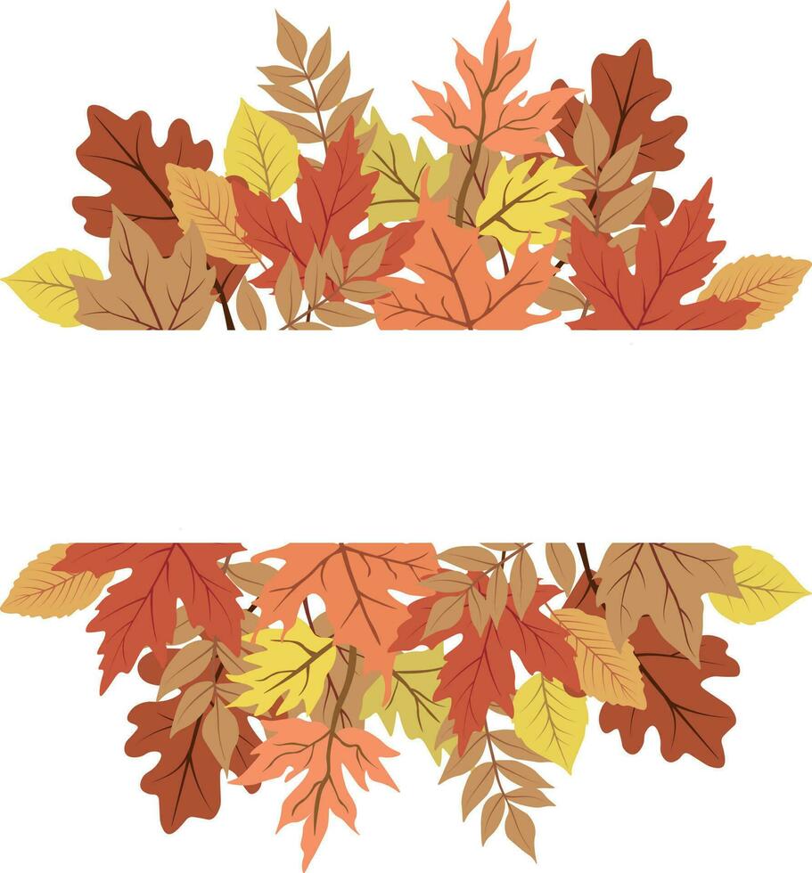 Wreath with Autumn leaves in isolated background. Vector illustration