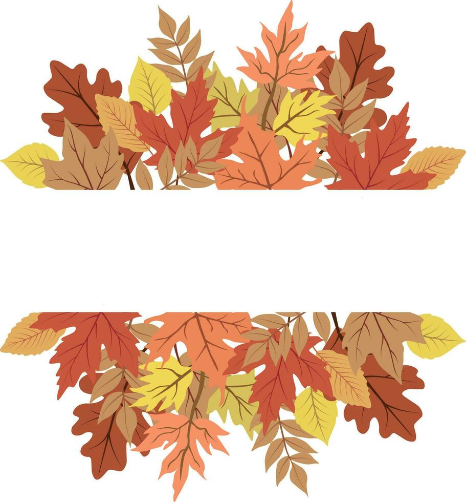 Wreath with Autumn leaves in isolated background. Vector illustration