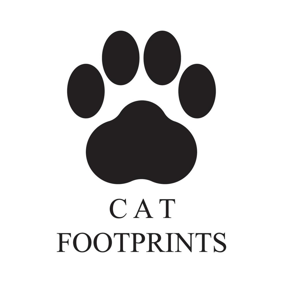 cat footprints icon vector