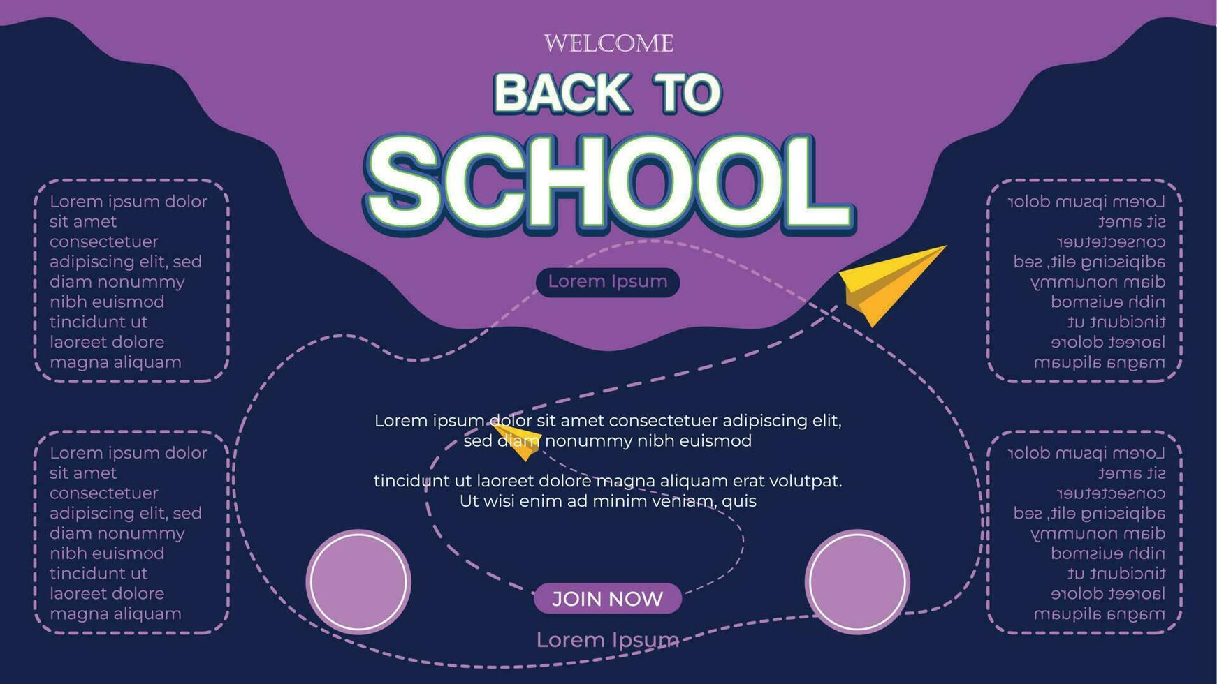 welcome back to school theme banner template vector