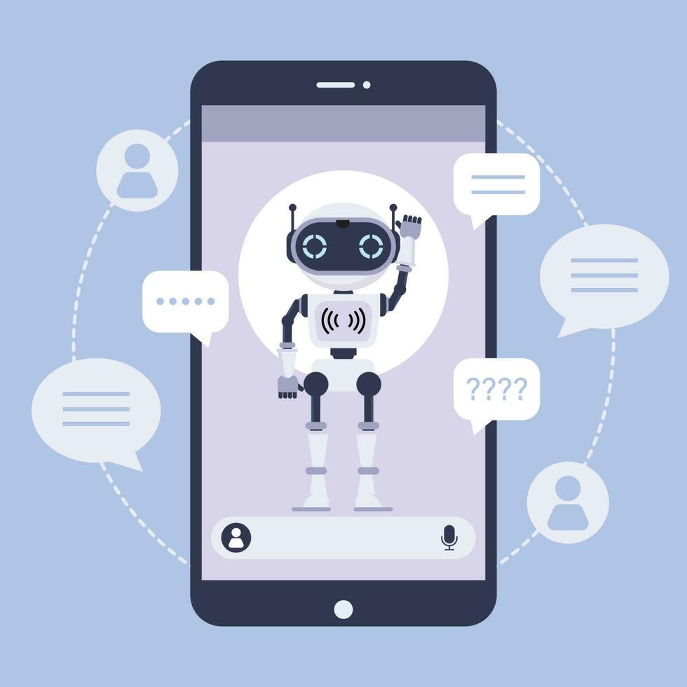 Chatbot artificial intelligence abstract concept illustration vector