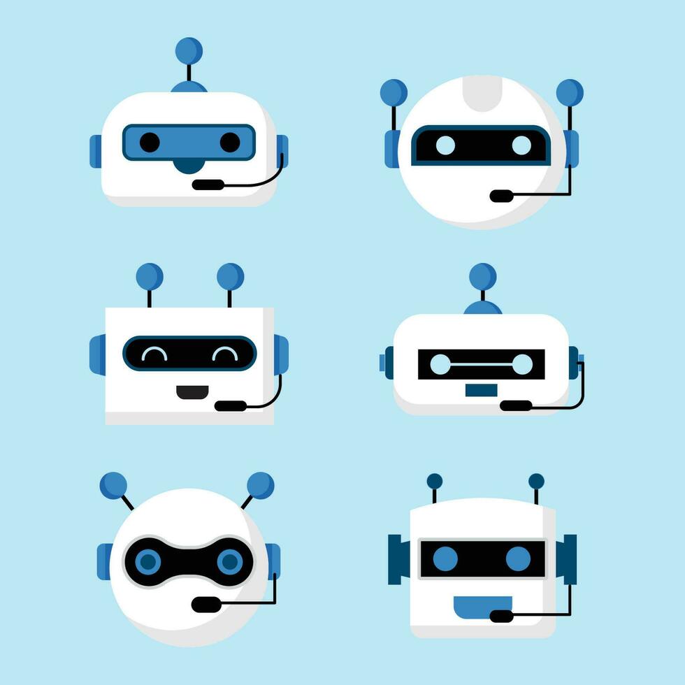 conjunto de chatbot icono t con habla burbuja vector ilustración