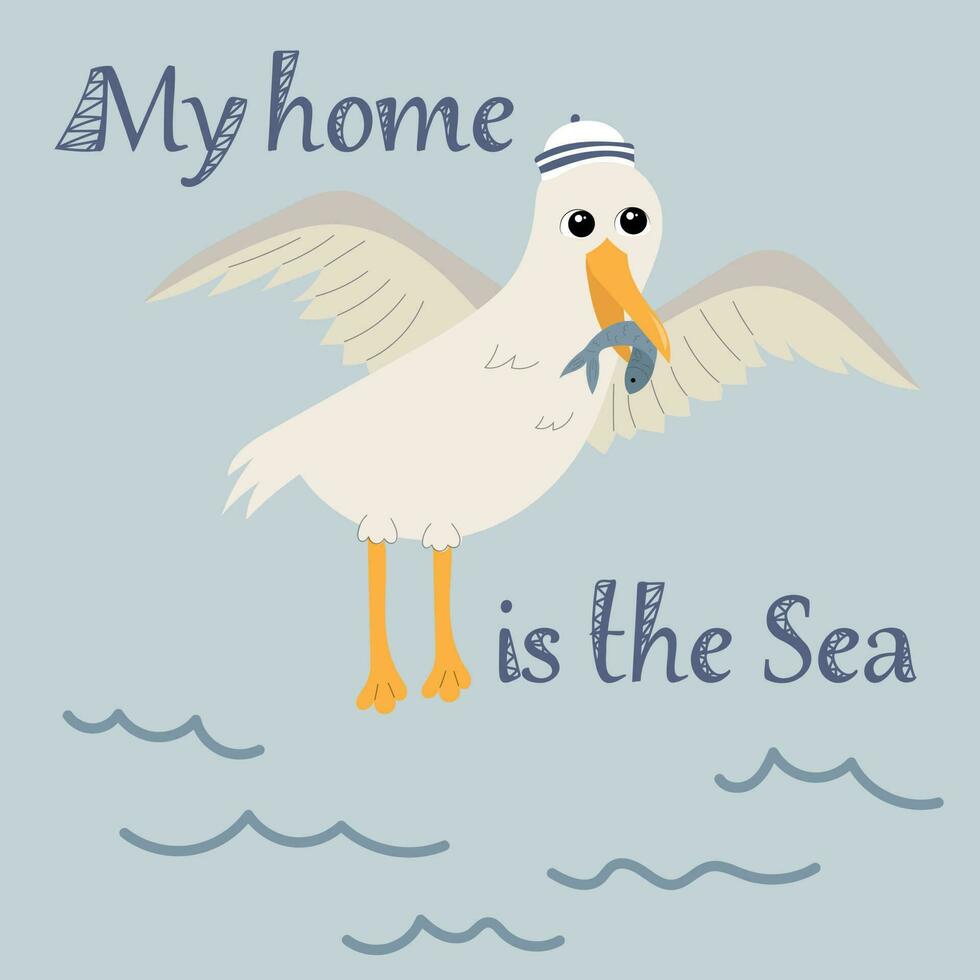 My home is the Sea. vector