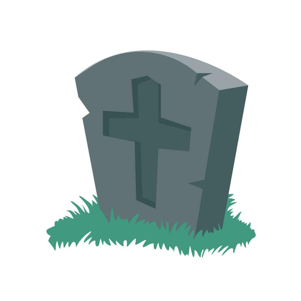 cartoon gravestones of the dead The crucifix on the grave halloween night horror vector