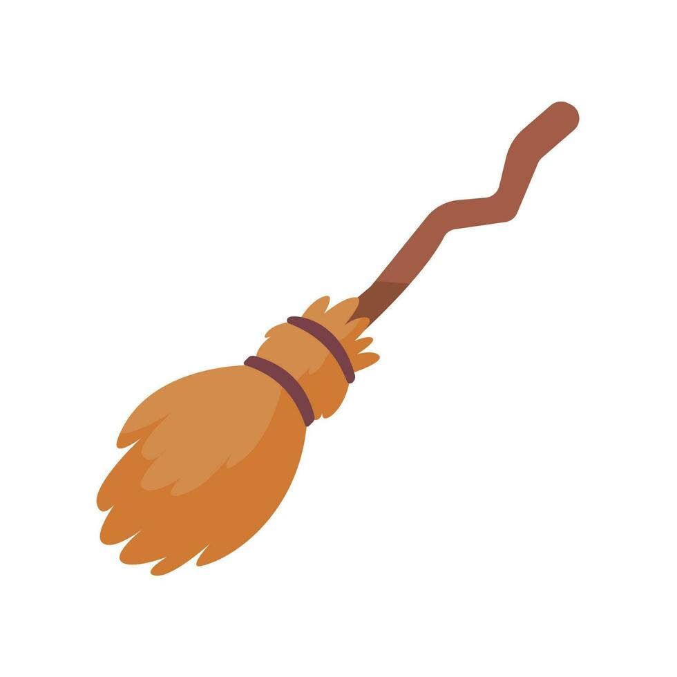 witch magic broom For flying in the sky on Halloween night. broom for cleaning the house vector