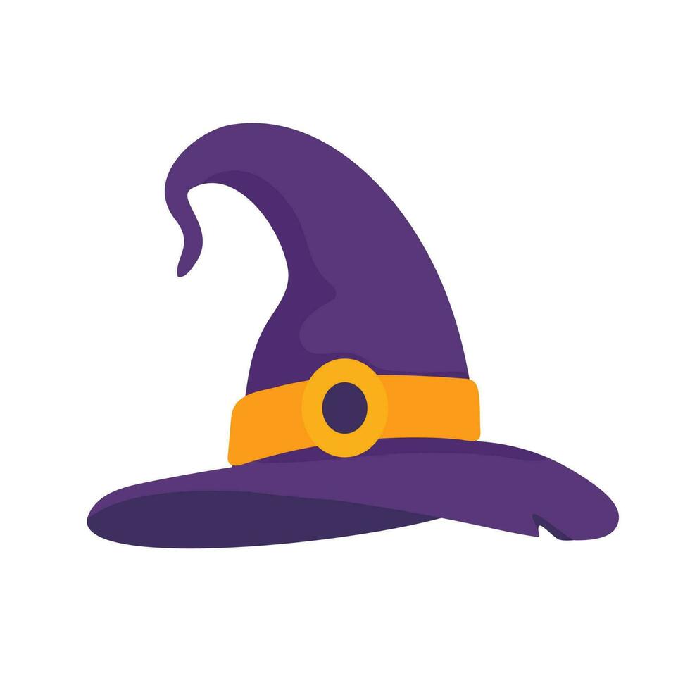 Witch's hat. Magic hat. The costume adorns the little wizard's head at a Halloween party. vector