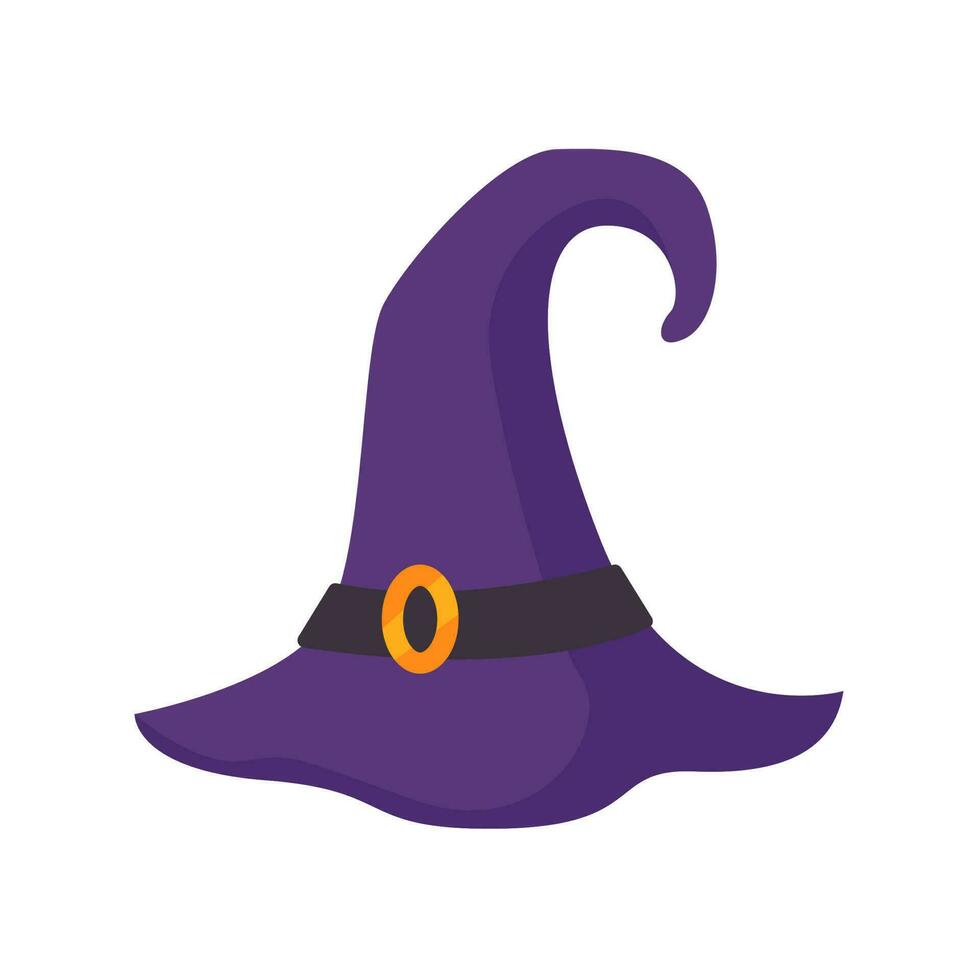 Witch's hat. Magic hat. The costume adorns the little wizard's head at a Halloween party. vector