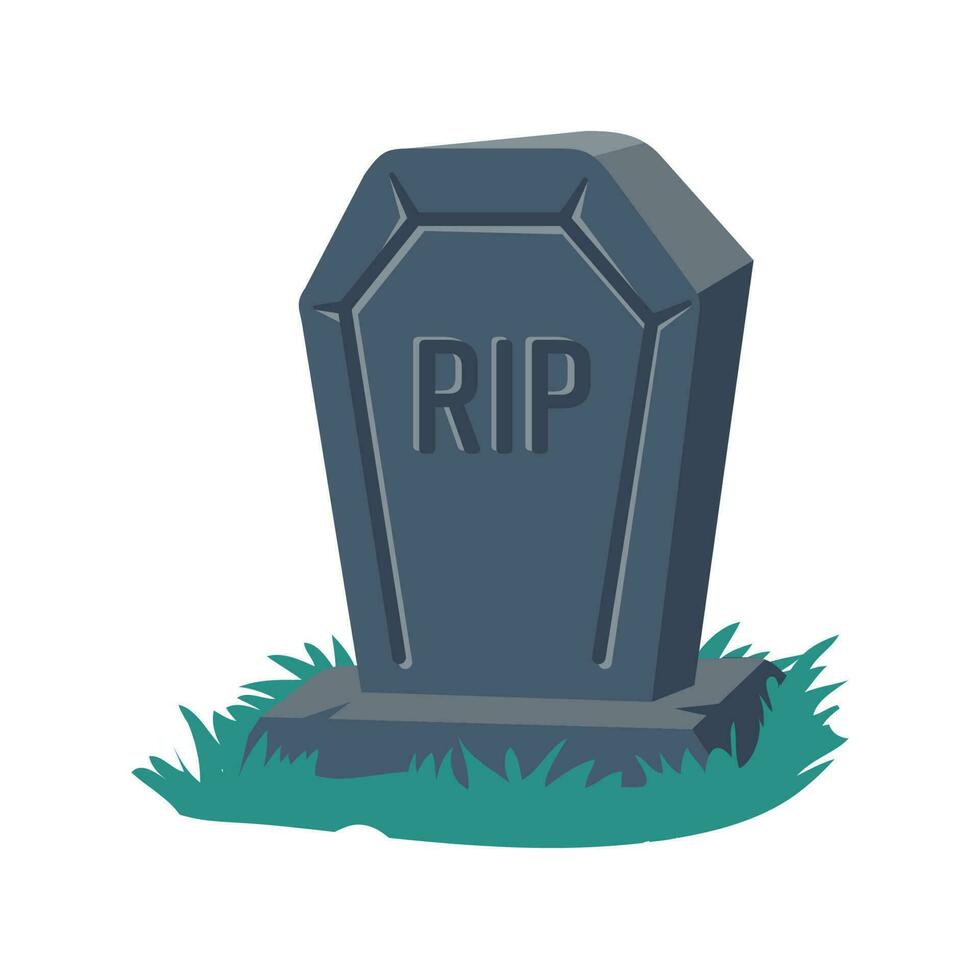cartoon gravestones of the dead The crucifix on the grave halloween night horror vector