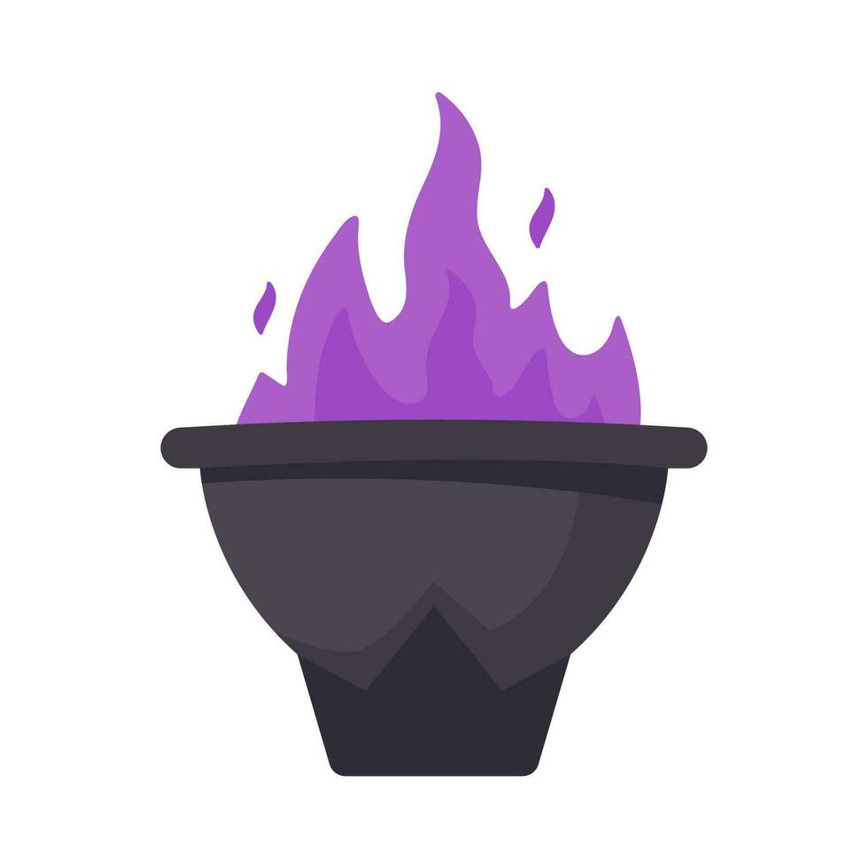 Witch's Poison Cauldron. Scary Devil's Cauldron Halloween Decoration vector