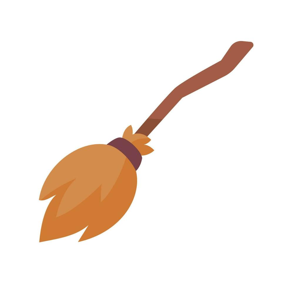 witch magic broom For flying in the sky on Halloween night. broom for cleaning the house vector