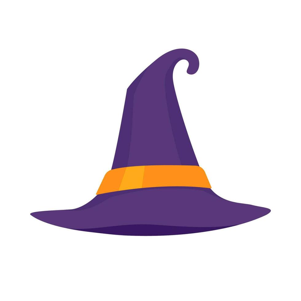 Witch's hat. Magic hat. The costume adorns the little wizard's head at a Halloween party. vector