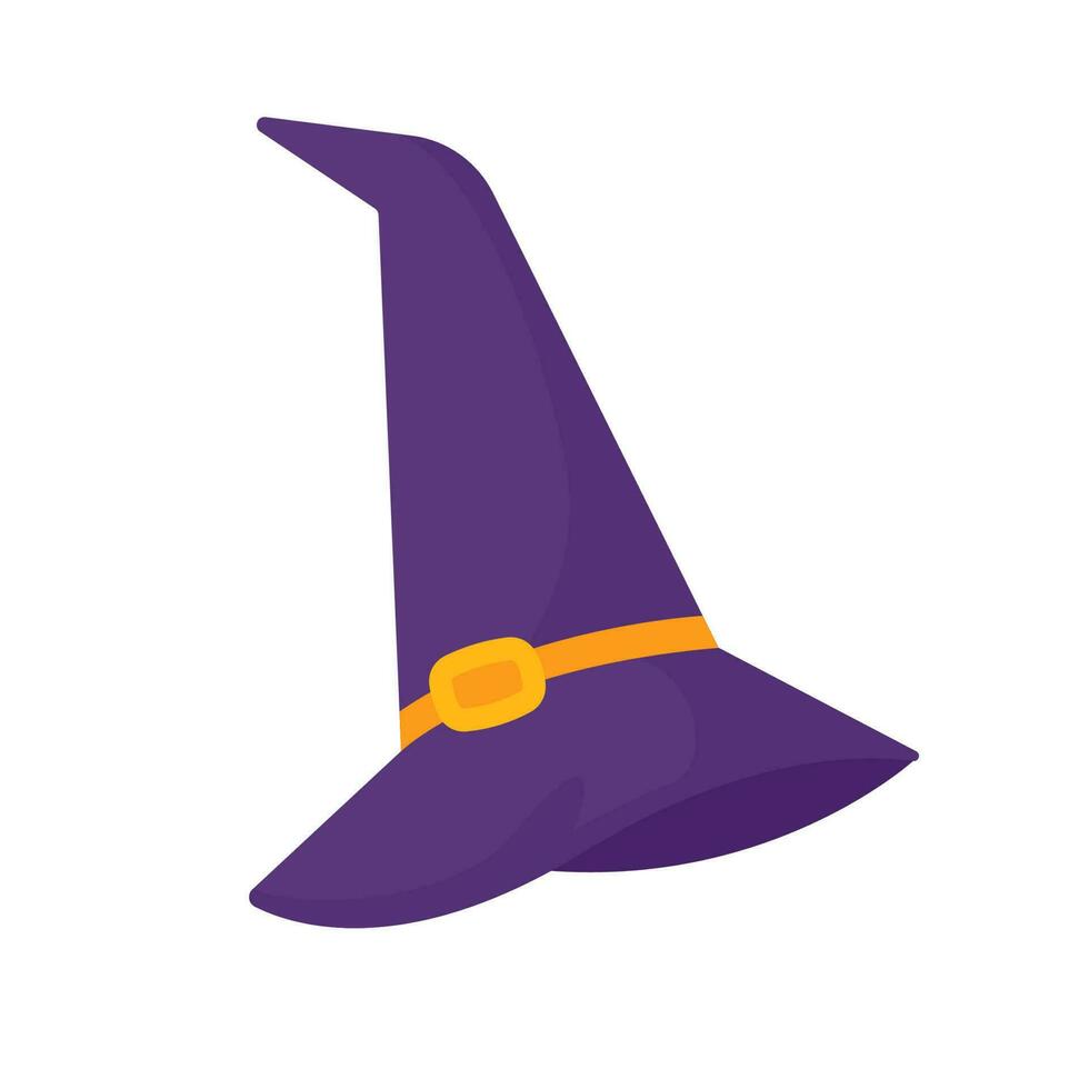 Witch's hat. Magic hat. The costume adorns the little wizard's head at a Halloween party. vector