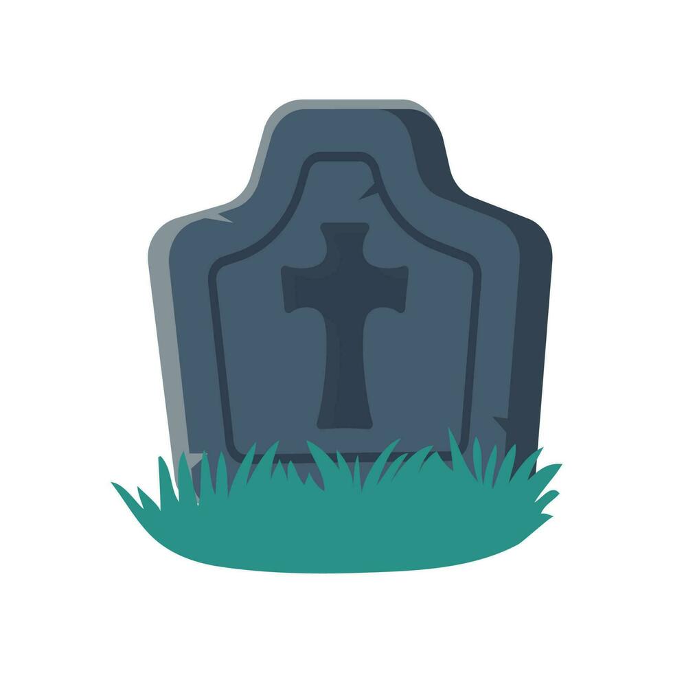 cartoon gravestones of the dead The crucifix on the grave halloween night horror vector