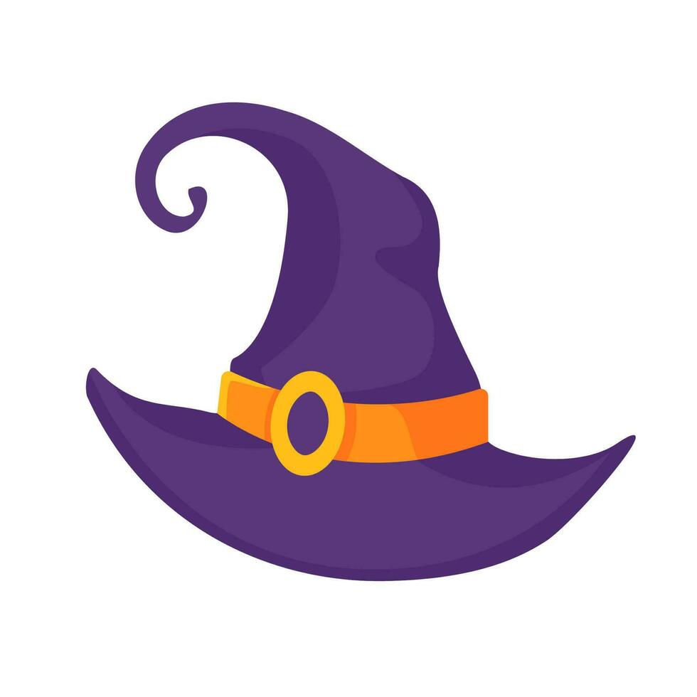 Witch's hat. Magic hat. The costume adorns the little wizard's head at a Halloween party. vector