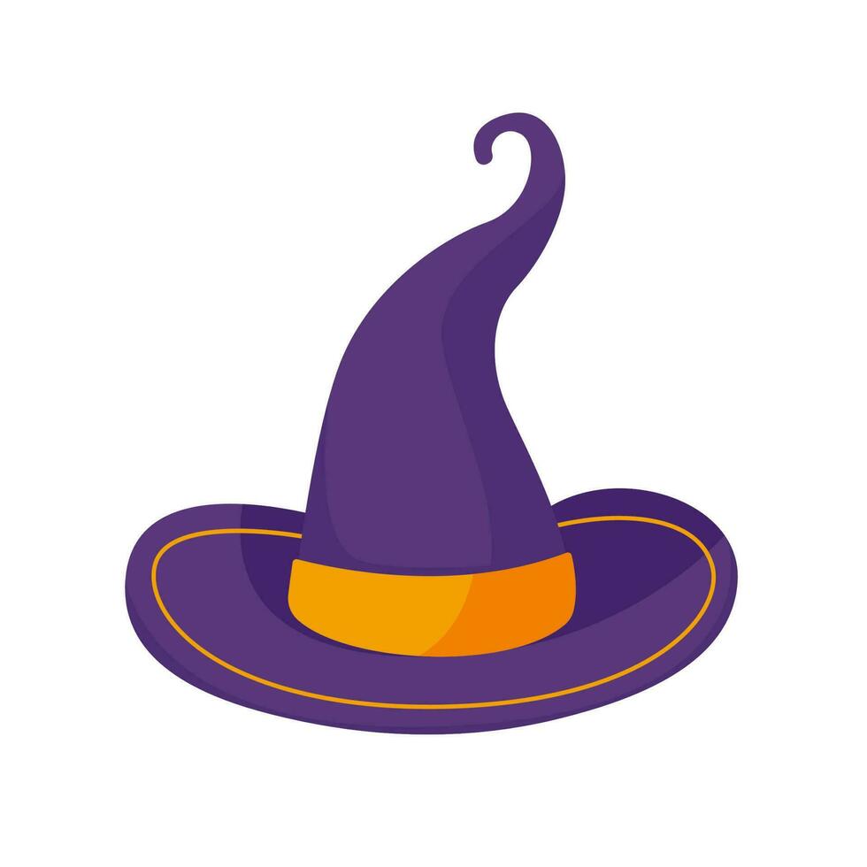 Witch's hat. Magic hat. The costume adorns the little wizard's head at a Halloween party. vector