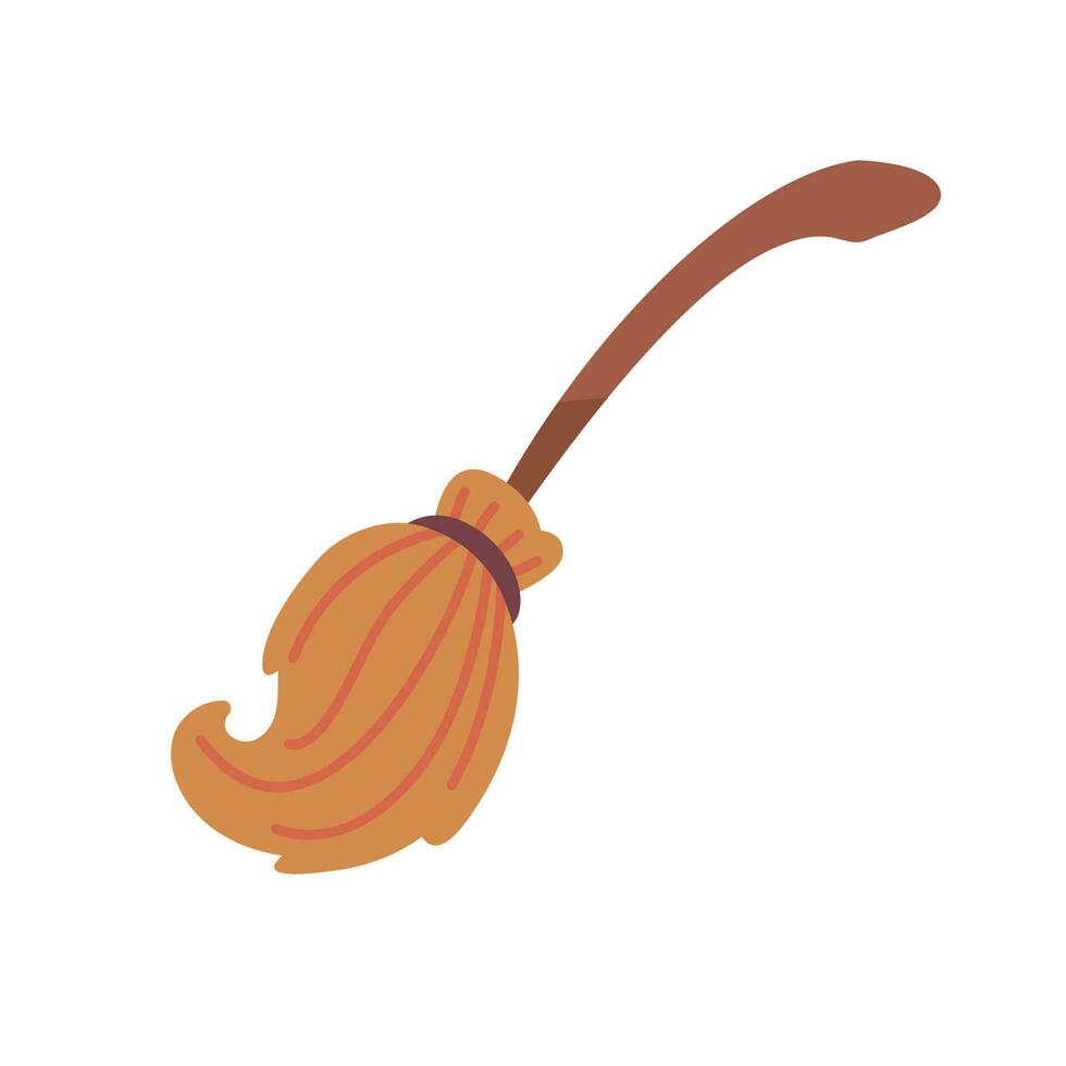 witch magic broom For flying in the sky on Halloween night. broom for cleaning the house vector